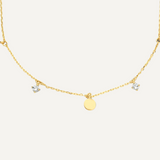 Gouden Munt Hanger Ketting met Zirkonia stenen