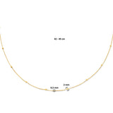 Gouden ketting met Diamant geslepen bolletjes