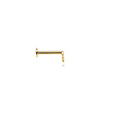14K Gold Flatback Piercing with Open Star Outline - 3.5 mm