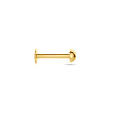14K gouden flatback piercing met halfrond bolletje - 3 mm