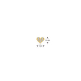 14K Gouden Flatback Piercing met Zirkonia Hartje - 3,5×4 mm