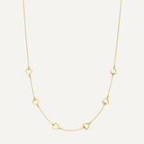 Gouden ketting met kleine hartjes