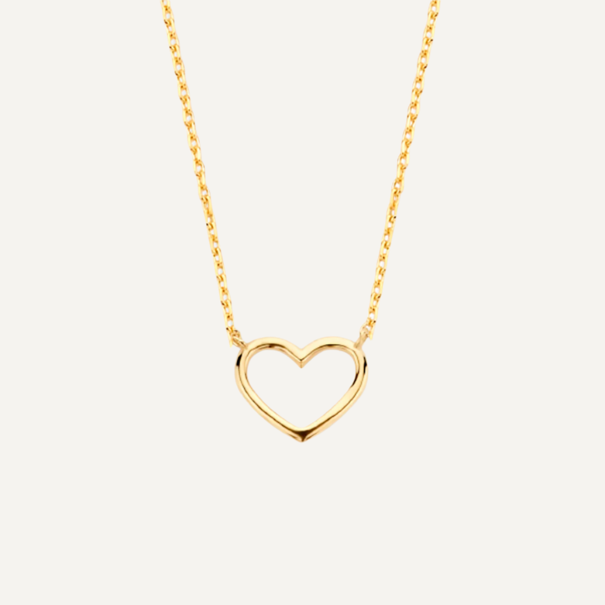 【14K】(14金) unbalance open Heart Necklace ハートネックレス Open Asymmetrical Heart Necklace 14K