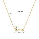Gouden ketting met love hanger