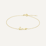Gouden armband met love hanger