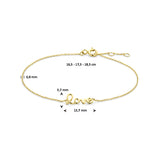 Gouden armband met love hanger