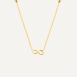 Gouden Ketting Met Bolletjes en Infinity Hanger