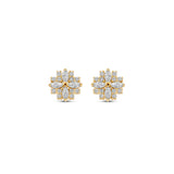 Gold Ear Studs Pavé Zirconia