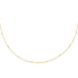 Gouden ketting met Diamant geslepen bolletjes