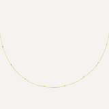 Gouden ketting met Diamant geslepen bolletjes