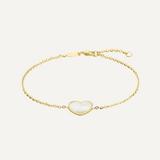 Gouden Armband Hart Parelmoer