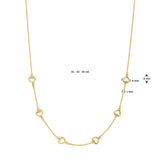 Gouden ketting met kleine hartjes