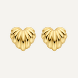 Gold Ear Studs Heart