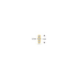14K Gold Flatback Piercing with 3 Zirconias - 5×1.5 mm Bar
