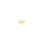 14K Gouden Flatback Piercing met Dubbele Hartjes - 3,5 × 6,5 mm