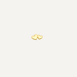 14K Gold Flatback Piercing mit Doppelherzen - 3,5×6,5 mm