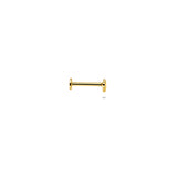 14K Gouden Flatback Piercing met Dubbele Hartjes - 3,5 × 6,5 mm
