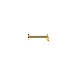 14K Gold Flatback Piercing with Flower and Zirconia - 3.5 mm