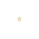 14K Gold Flatback Piercing with Open Star Outline - 3.5 mm