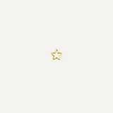 14K Gold Flatback Piercing with Open Star Outline - 3.5 mm