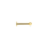 14K Gold Flatback Piercing with Polished Ball - 2 mm