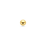 14K gouden flatback piercing met halfrond bolletje - 3 mm