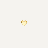 14K Gold Flatback Piercing with Polished Heart - 4 mm