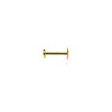 14K Gold Flatback Piercing with Polished Heart - 4 mm