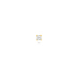 14K Gold Flatback Piercing with Princess-Cut Zirconia - 2.5 mm