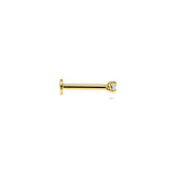 14K Gouden Flatback Piercing met Solitaire Zirkonia - 2 mm