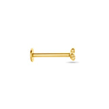 14K Gold Flatback Piercing with Triangle Triple Zirconias - 3×3 mm