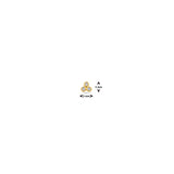 14K Gold Flatback Piercing with Triangle Triple Zirconias - 3×3 mm