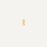 14K Gold Flatback Piercing with Vertical Triple Balls - 4.5×1.5 mm
