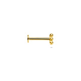 14K Gouden Flatback Piercing met Drie Bolletjes - 4,5 × 1,5 mm