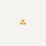 14K Gold Flatback Piercing with Triple Ball Triangle - 3 mm