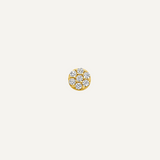 14K Gold Flatback Piercing with Zirconia Disk - 3 mm