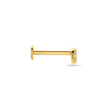 14K Gouden Flatback Piercing Disc met Zirkonia's - 3 mm