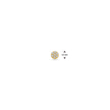 14K Gouden Flatback Piercing Disc met Zirkonia's - 3 mm
