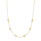 Gold Necklace with small hearts