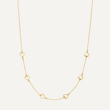 Gold Necklace with small hearts