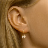 Gold Earrings Round with Diamond Cut