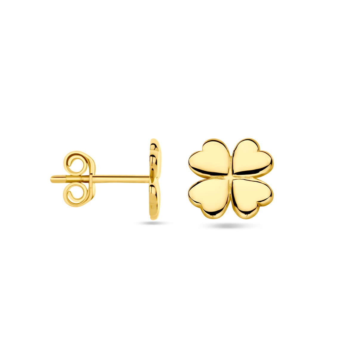 Gold Ear Studs Clover – Sparkle14