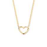 Gold Open Heart Pendant Necklace