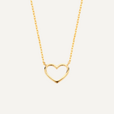 Gold Open Heart Pendant Necklace