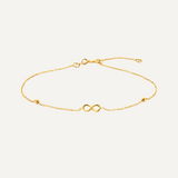 Gouden Infinity en Bolletjes Armband