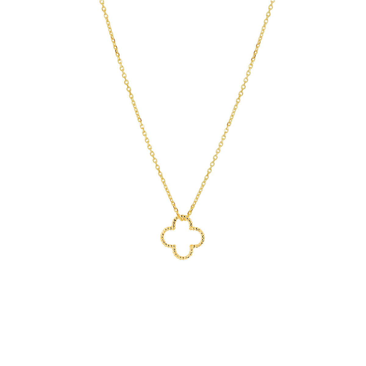 Gold Open Clover Necklace