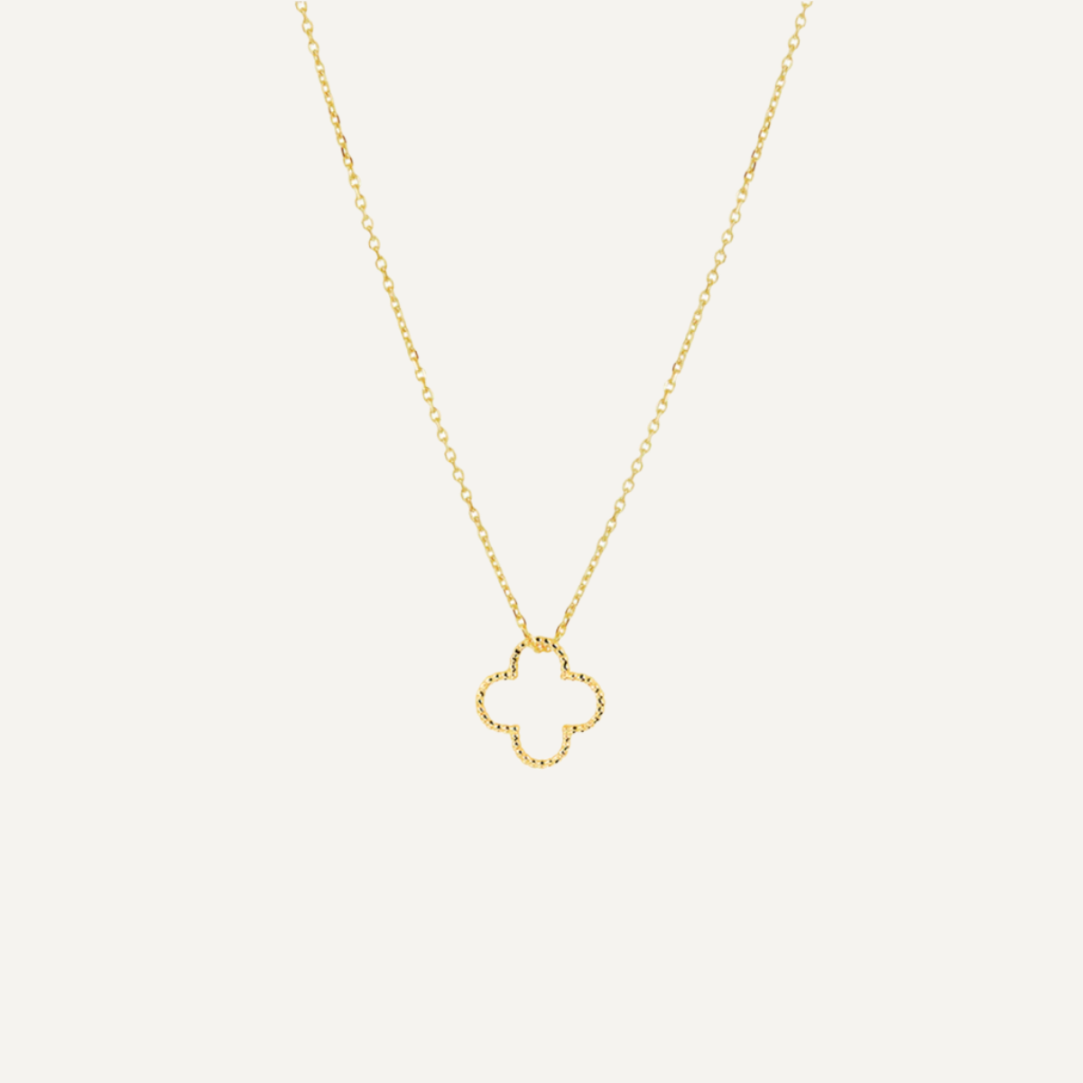 Gold Open Clover Necklace