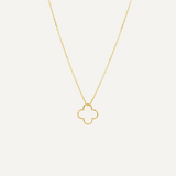 Gold Open Clover Necklace