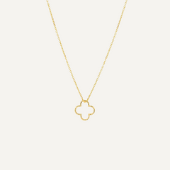 Gold Open Clover Necklace