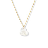 Gold Necklace Heart Mother of Pearl